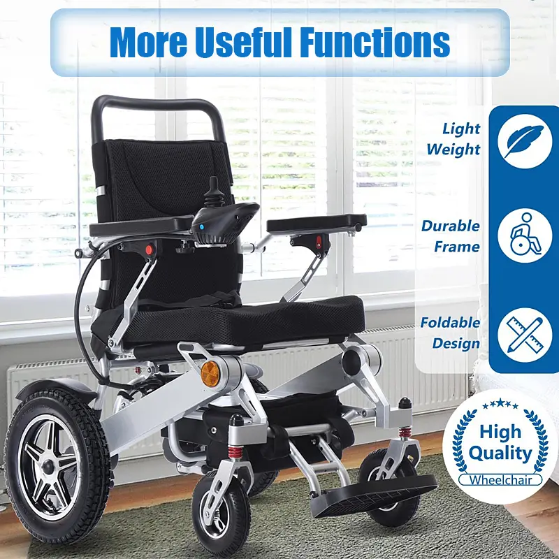 Factory Wholesale 500W Motor Portable Folding Electric Wheelchair Elderly Disabled Aluminium Alloy Lightweight Power Wheelchair — image 3