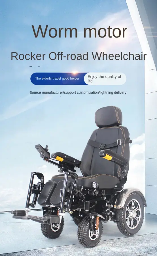Black Cyclone TH201F Functional Electric Four-Wheel Reclining Wheelchair Scooter Off-Road Capability Steel Frame CE — image 6