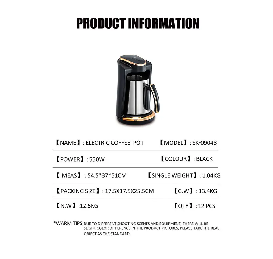 Electric Coffee Maker Brew Tea Brew Milk Brew Coffee 250ML Single Cup Turkish Coffee Maker 550W — image 2