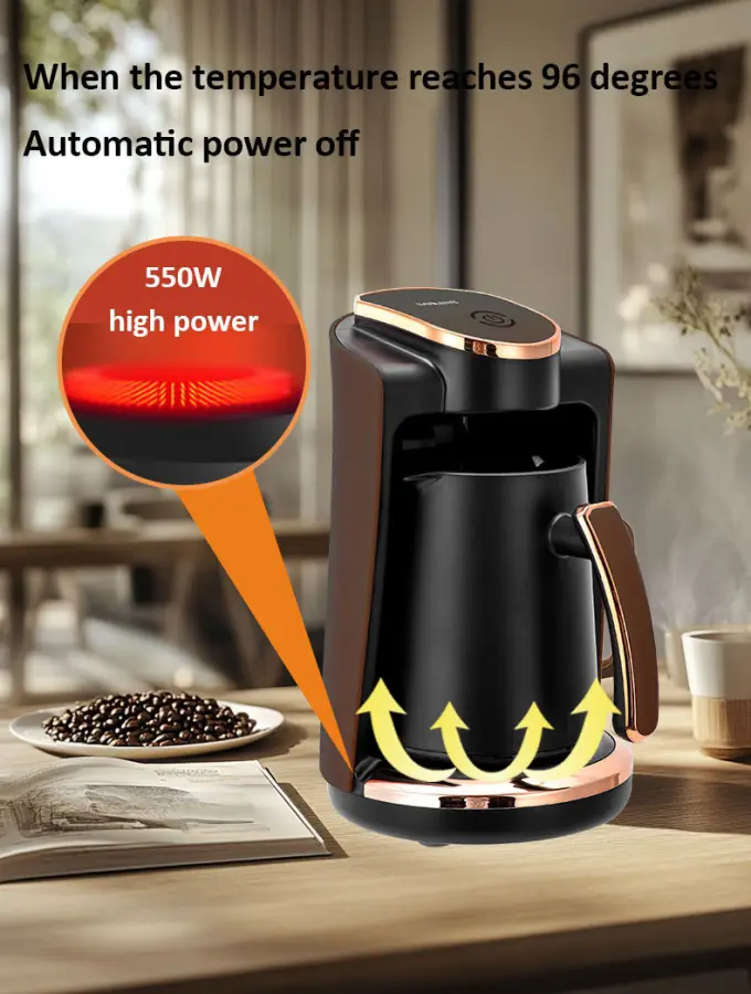 Electric Coffee Maker Brew Tea Brew Milk Brew Coffee 250ML Single Cup Turkish Coffee Maker 550W — image 3