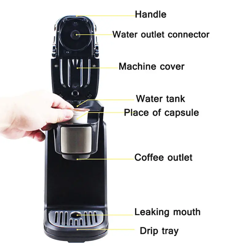 220V Capsule Coffee Machine Multifunctional Powder Tea Espresso Cafetera Three-In-One Portable Coffee Maker Capsule AC-507K Hot — image 2