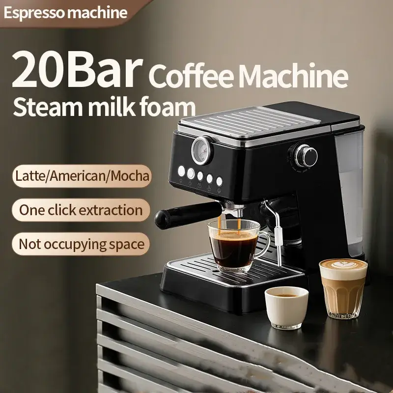 Profession Coffee Maker 20Bar Automatic Espresso Machine with Milk Frother - One Touch for Latte/Cappuccino/Americano — image 3