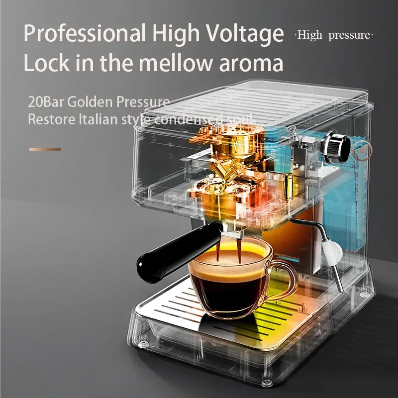 Profession Coffee Maker 20Bar Automatic Espresso Machine with Milk Frother - One Touch for Latte/Cappuccino/Americano — image 6