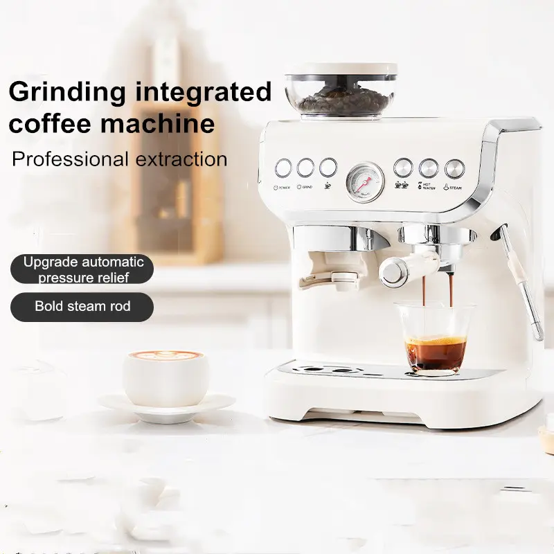Electric Coffee Grinder&Maker Machine-20Bar Pressure, Built-in Burr Grinder, Programmable Brewing, for Espresso/Latte/Cappucino — image 3