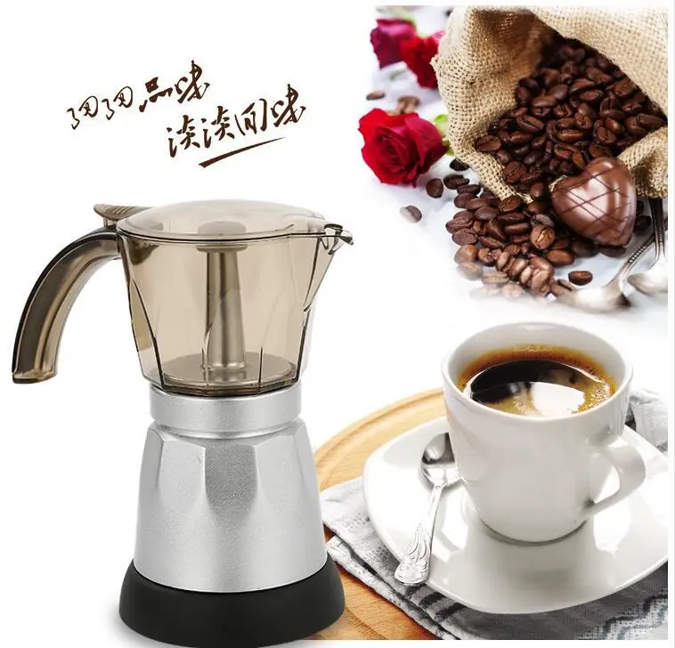 220V 480W 3-Cups Electric Tea Coffee Maker Pot Cafetera Machine Mocha Removable Coffee Kitchen Tool Home Office — image 5