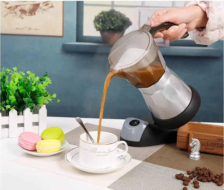 220V 480W 3-Cups Electric Tea Coffee Maker Pot Cafetera Machine Mocha Removable Coffee Kitchen Tool Home Office — image 6