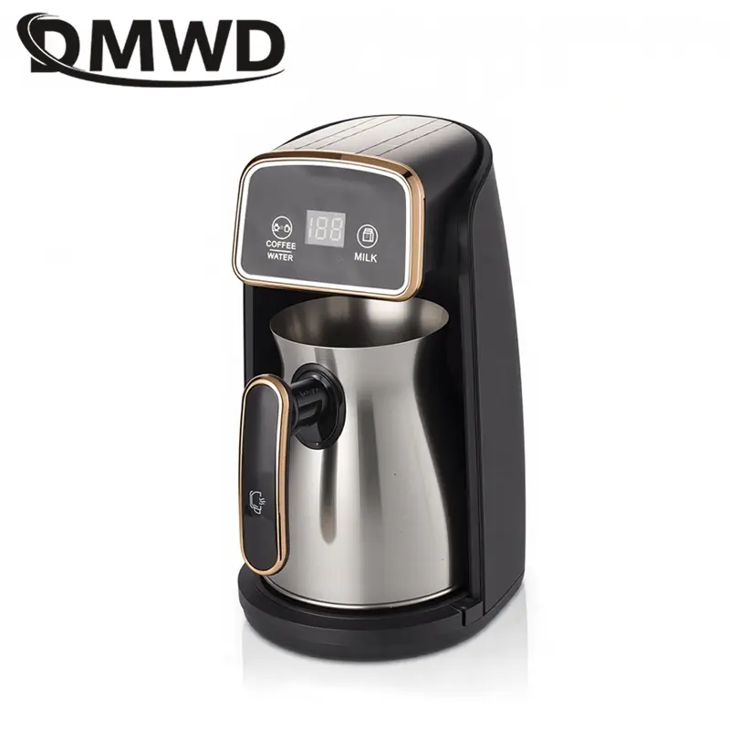 300ML Mini Portable Multifunctional Electric Coffee Machine Tea Maker Milk Warmer Stainless Steel Kettle Glass Pot UK EU — view 1
