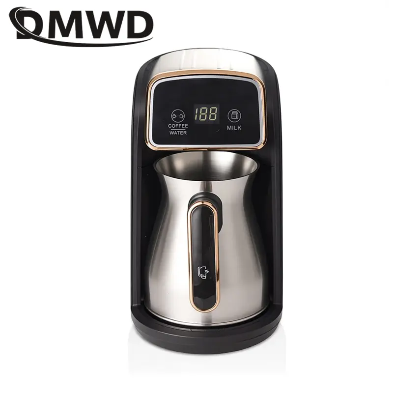 300ML Mini Portable Multifunctional Electric Coffee Machine Tea Maker Milk Warmer Stainless Steel Kettle Glass Pot UK EU Plug — image 2