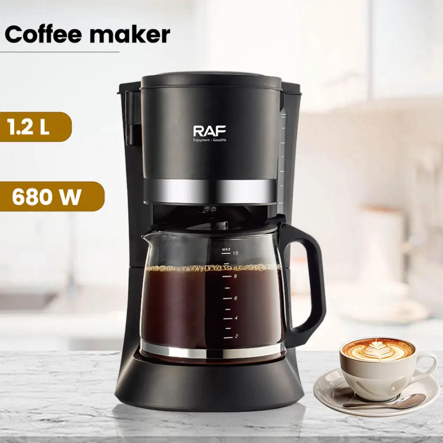 Electric 1.2L Dirp Coffee Machine Automatic American Drip Type, 1.2L Coffee Machine American Milk Tea Machine Coffee Pot — view 1