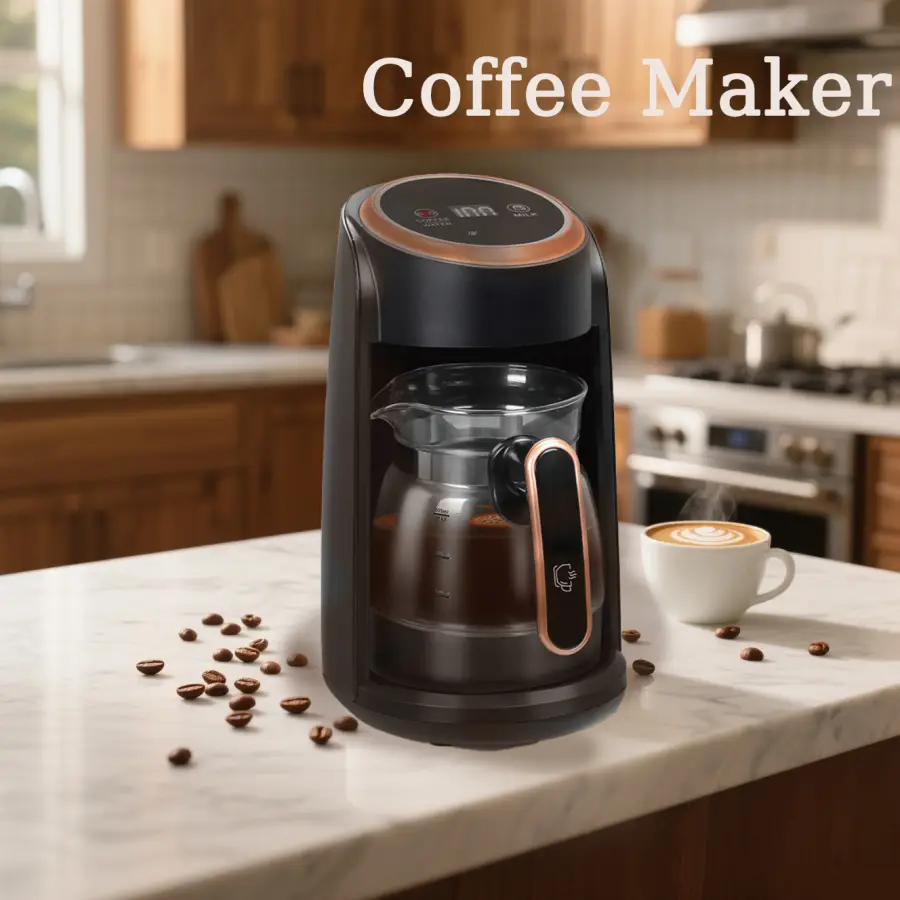 300ML Mini Portable Multifunctional Electric Coffee Machine Tea Maker Milk Warmer Stainless Steel Kettle Glass Pot UK EU Plug — image 3