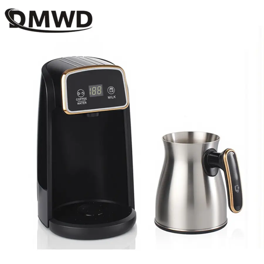 300ML Mini Portable Multifunctional Electric Coffee Machine Tea Maker Milk Warmer Stainless Steel Kettle Glass Pot UK EU Plug — image 4