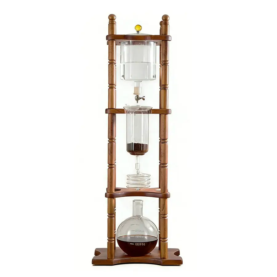Cross-border 25-person Ice Drop Coffee Maker, Drip Ice Brew Manual Coffee Machine, Large Commercial Solid Wood Hand Brew — view 1