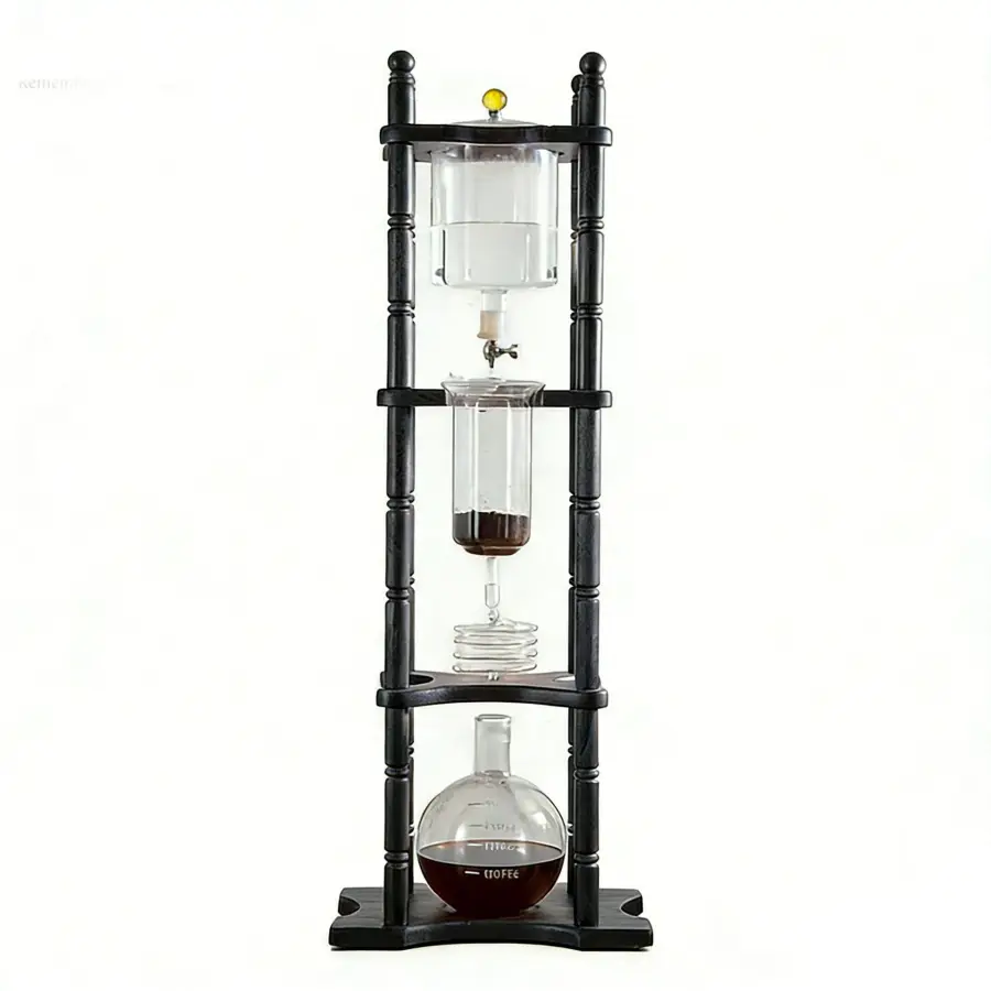 Cross-border 25-person Ice Drop Coffee Maker, Drip Ice Brew Manual Coffee Machine, Large Commercial Solid Wood Hand Brew — image 6