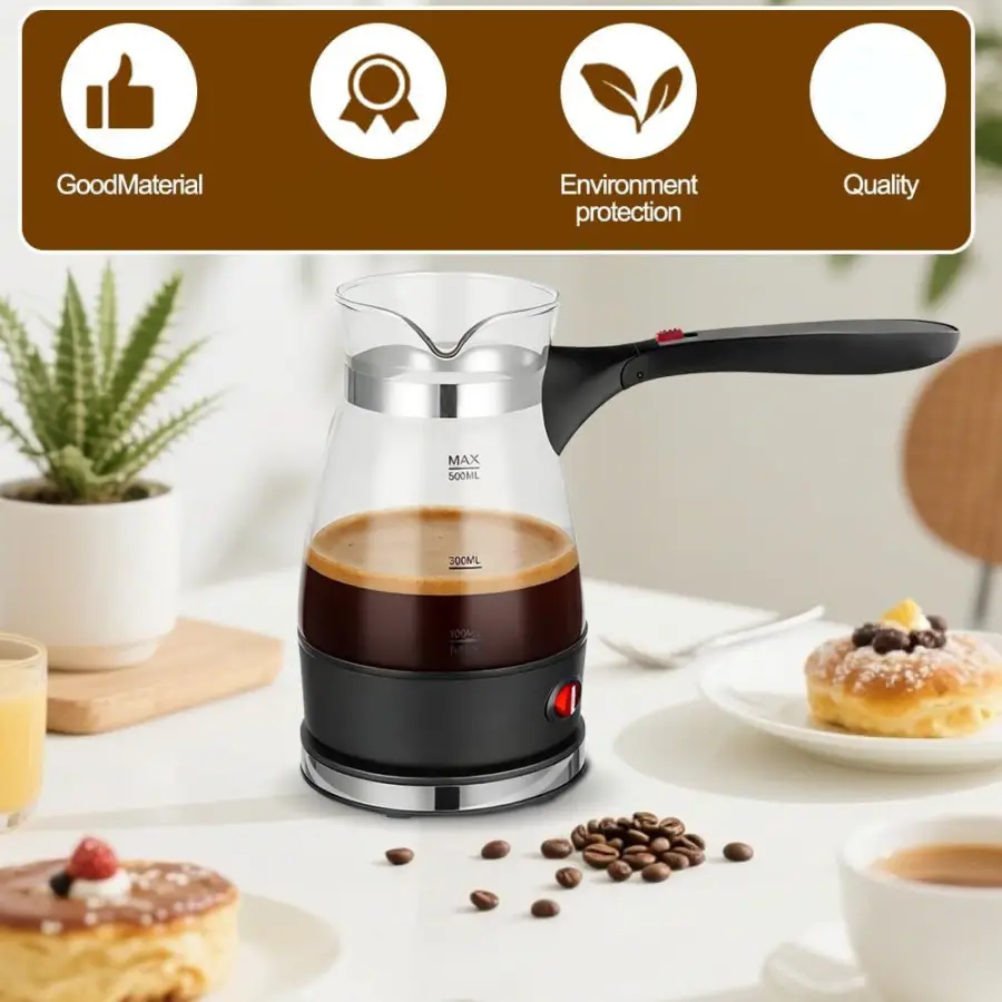 【RAMADAN SALE】Electric Turkish Coffee Machine,Coffee Maker With Handle,500 Ml Electric Coffee Pot,Espresso Maker,For T — view 1