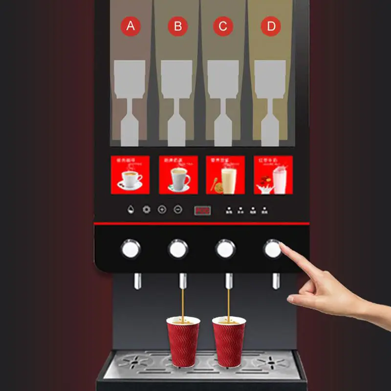 Commercial Milk Tea Vending Machine Four Flavors Instant Coffee Maker Fully Automatic Soy Milk Machine For Coffee Shop — view 1