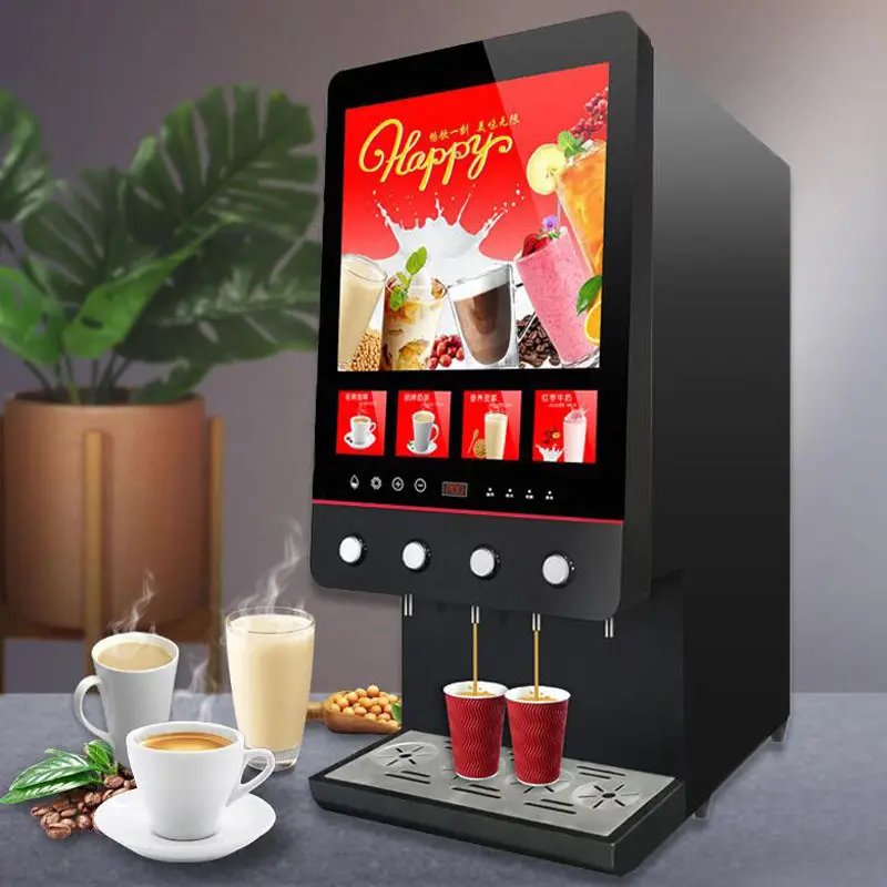 Commercial Milk Tea Vending Machine Four Flavors Instant Coffee Maker Fully Automatic Soy Milk Machine For Coffee Shop — image 4
