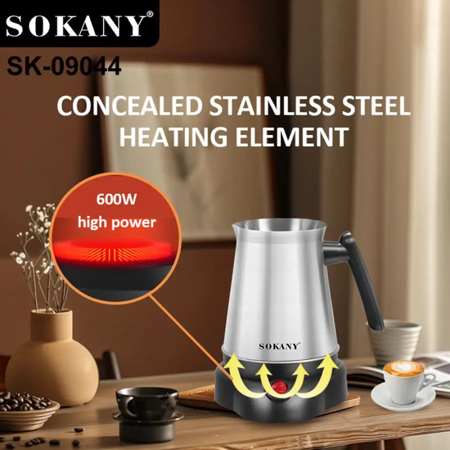 800ML Electric Kettle Turkish Greek Coffee Moka Tea Pot Maker Machine Stainless Steel Portable 6 Cups Boiling Water 220V 전기포트 — image 4