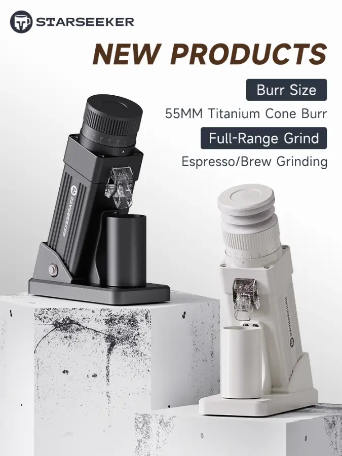STARSEEKER E55Pro Electric Coffee Grinder 55MM Titanium Cone Burr Stepless Adjustment Espresso Brew Coffee Bean Grinder — view 1