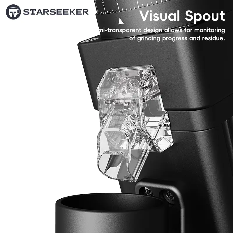 STARSEEKER E55Pro Electric Coffee Grinder 55MM Titanium Cone Burr Stepless Adjustment Espresso Brew Coffee Bean Grinder Black — image 6