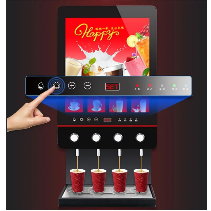 Fully Automatic Instant Coffee Machine Commercial Hot Drinks Machine 400PCS/Time Advertising Milk Tea Vending Machine — view 1