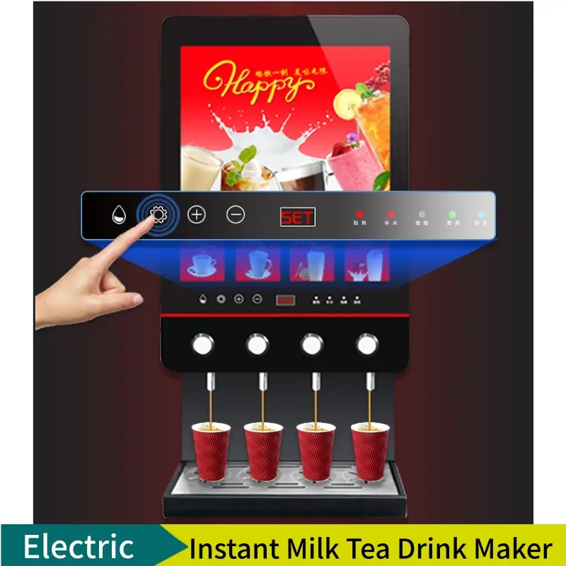Fully Automatic Instant Coffee Machine Commercial Hot Drinks Machine 400PCS/Time Advertising Milk Tea Vending Machine — image 3