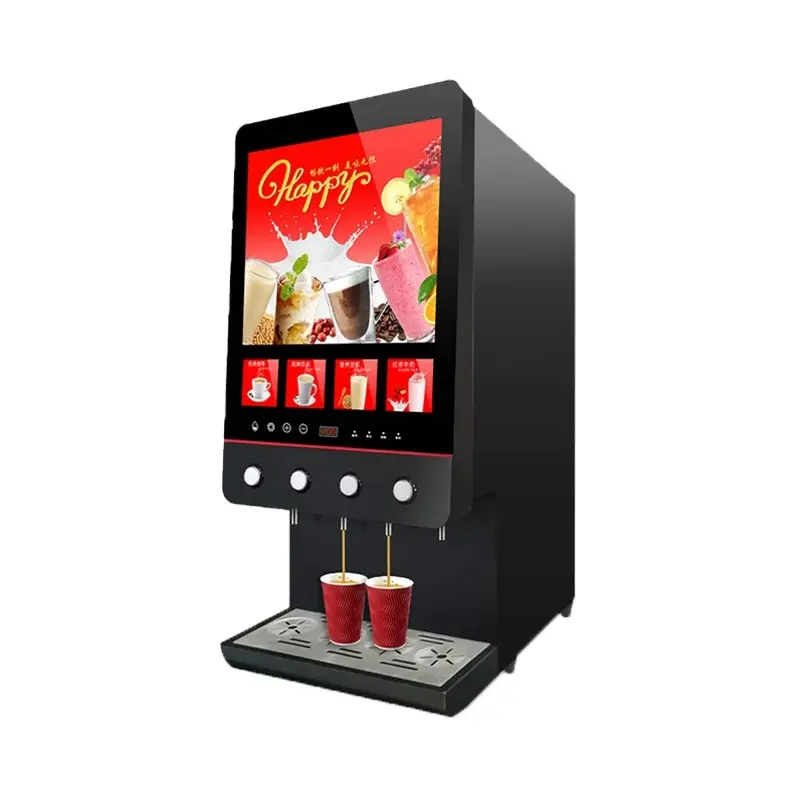 Fully Automatic Instant Coffee Machine Commercial Hot Drinks Machine 400PCS/Time Advertising Milk Tea Vending Machine — image 7