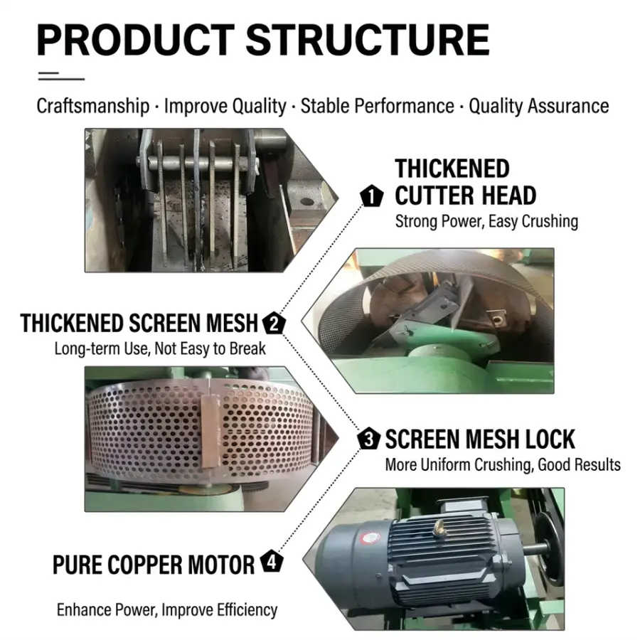 Sawdust Wood Crusher, Chip Cutting Machine, Hardwood Processing Machine — image 3