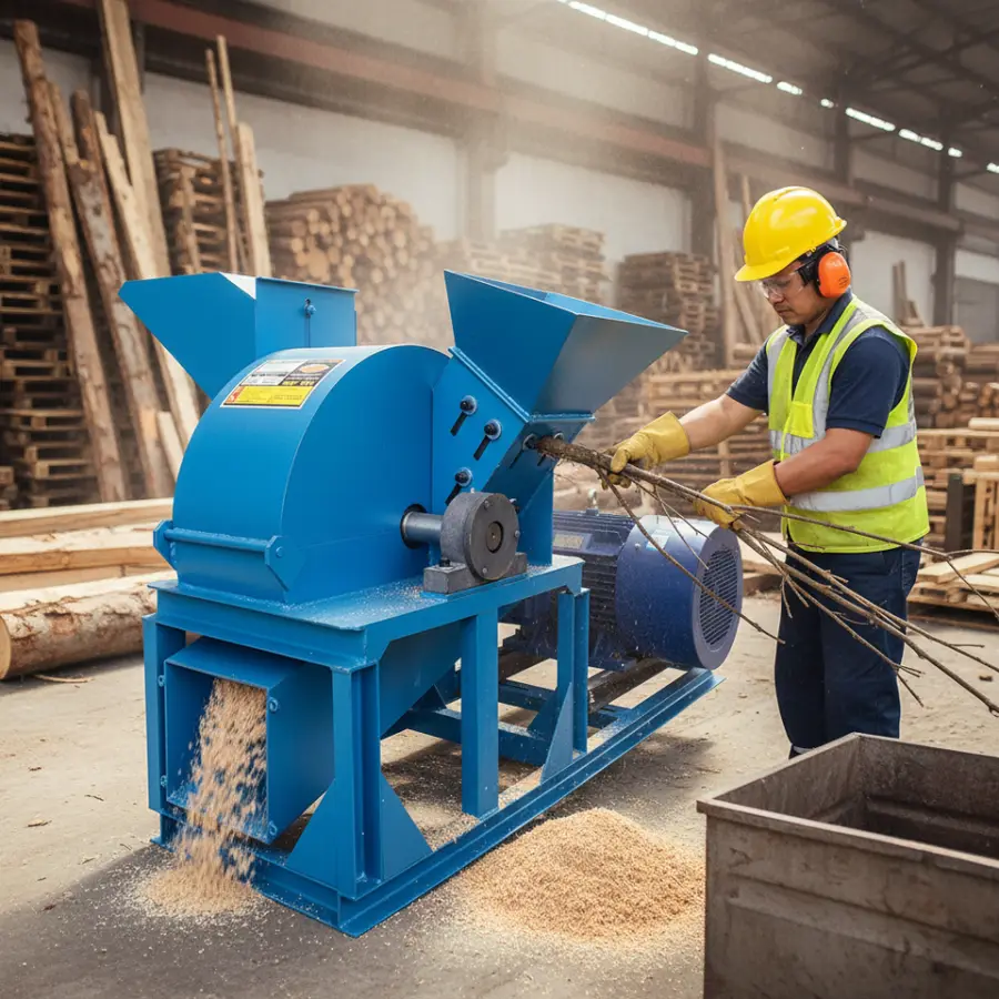 Dujiang Waste Wood Powder Grinding Engine Multi-Voltage Mobile Sawdust Log Making Machine Easy to Operate for Sale in Al — view 1