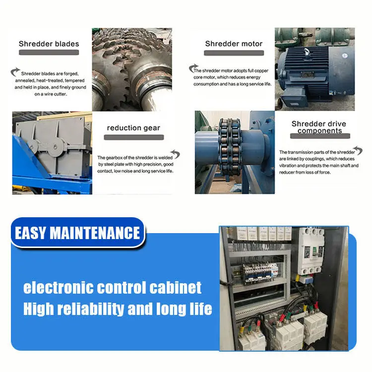 Industrial Moveable Diesel Scrap Metal & Used Tire Shredder Machine with High Efficiency Motor Energy Saving 60kw Power for Sale — image 5