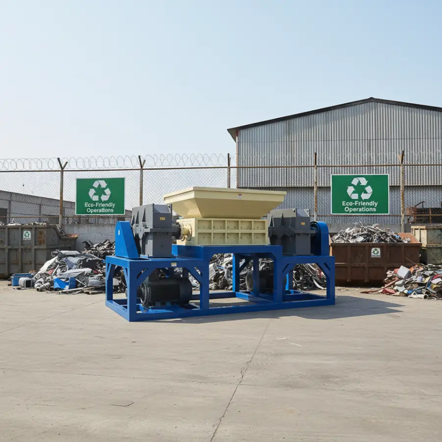 Heavy Duty Double Shaft High Productivity Aluminum Stainless Steel Alloy Scrap Shredder Machine with Motor for Metal Rec — view 1