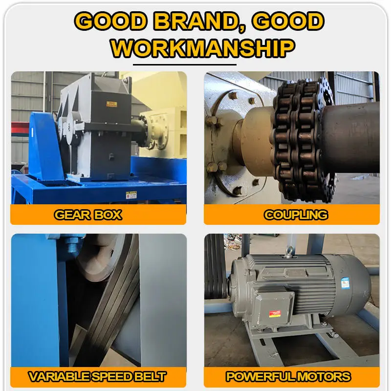 Heavy Duty Double Shaft High Productivity Aluminum Stainless Steel Alloy Scrap Shredder Machine with Motor for Metal Recycling — image 6