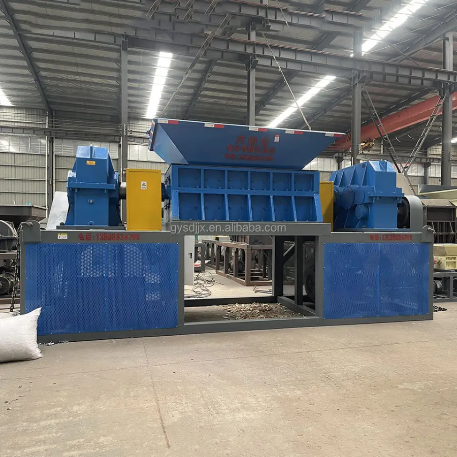 Hot Selling Double Shaft Aluminum & Stainless Steel Scrap Metal Shredder Coconut Shell Crusher Machine with Motor Engine — image 3