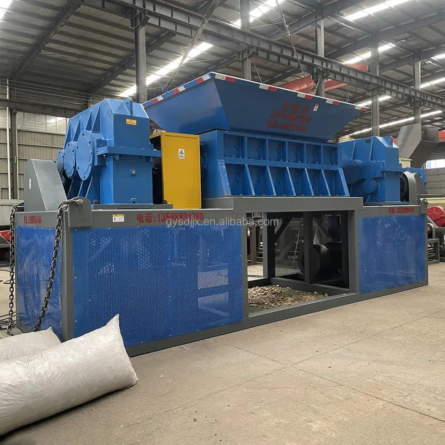 Hot Selling Double Shaft Aluminum & Stainless Steel Scrap Metal Shredder Coconut Shell Crusher Machine with Motor Engine — image 5