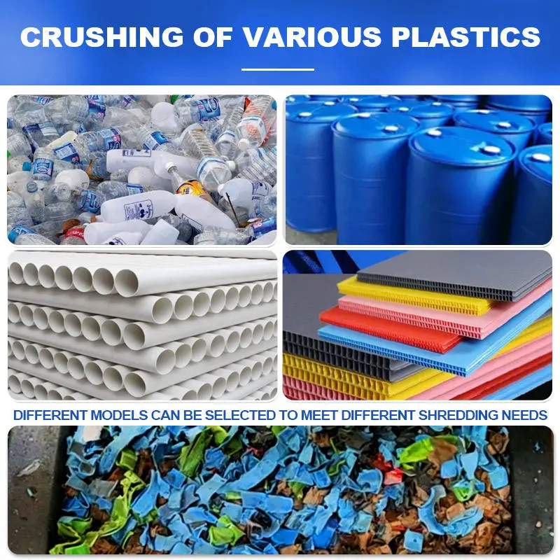 Steel-Reinforced Double Shaft Shredder Large Capacity Bottle Plastic Waste Tyre Crusher with Gearbox Scrap Pipe Metal — image 6