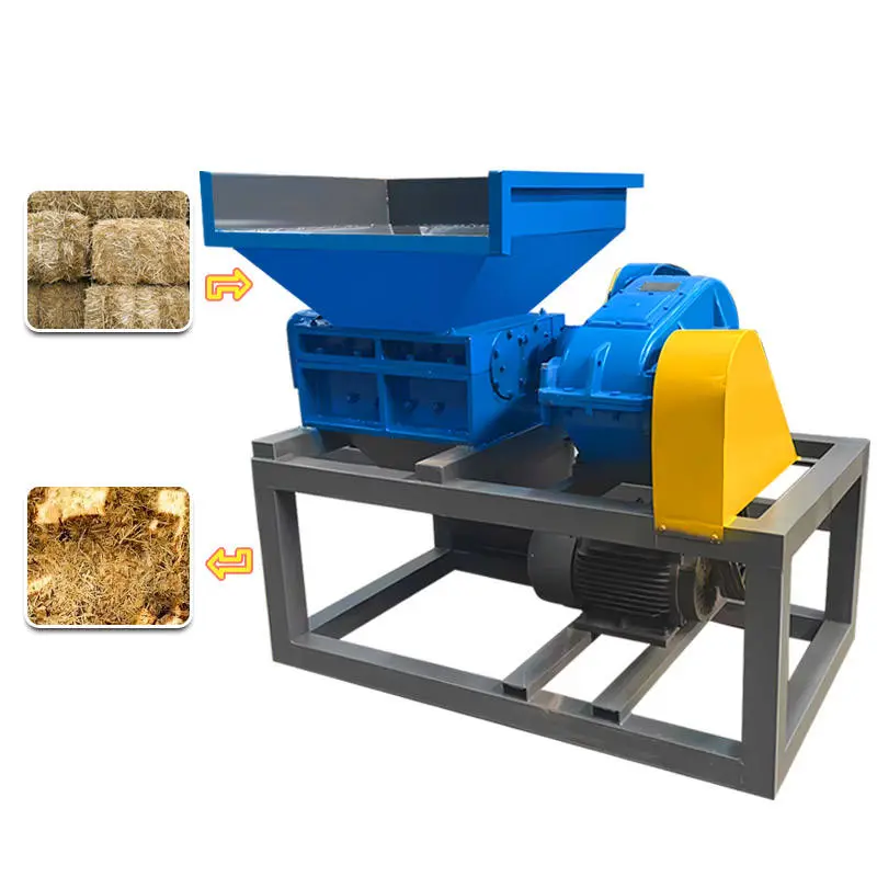 Waste Wood Low Consumption Biomass Recycling Shredders Paddy Straw Bale Shredder Machine — view 1
