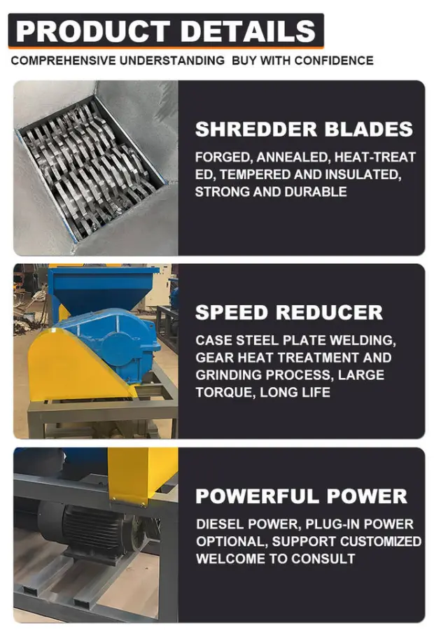 Waste Wood Low Consumption Biomass Recycling Shredders Paddy Straw Bale Shredder Machine — image 4