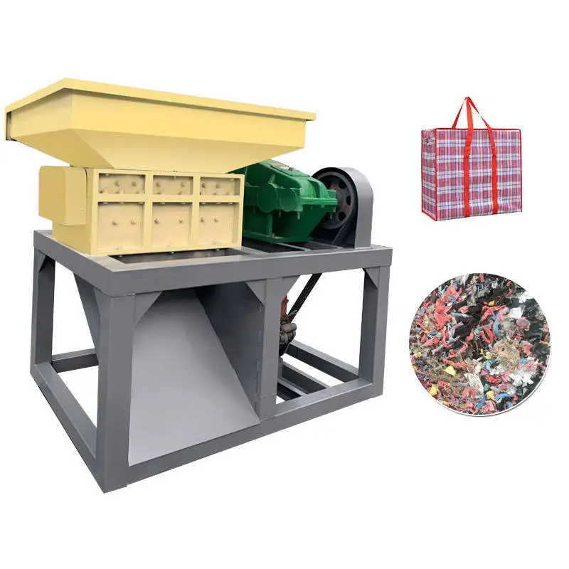 High Capacity Double Shaft Mini Plastic Shredder Bottle Crusher Gearbox for PE PP PET PC PVC PMMA Recycling High Separat — view 1