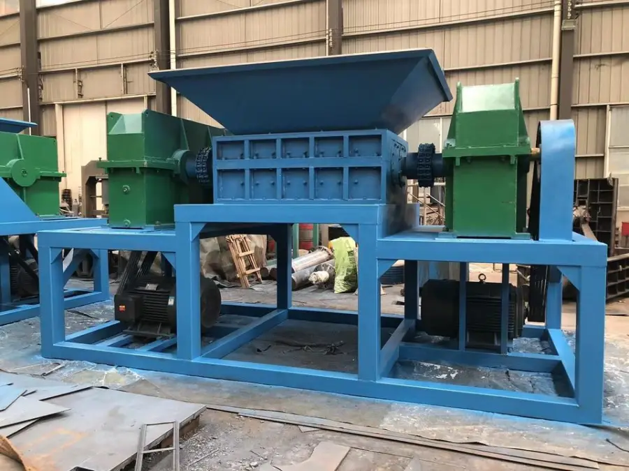Double Shaft Steel & Scrap Metal shredder Car Wheel Shredding Machine 22kw Motor High Efficiency — image 3