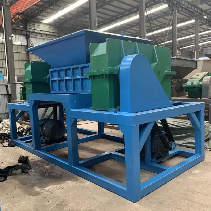 Double Shaft Steel & Scrap Metal shredder Car Wheel Shredding Machine 22kw Motor High Efficiency — image 4