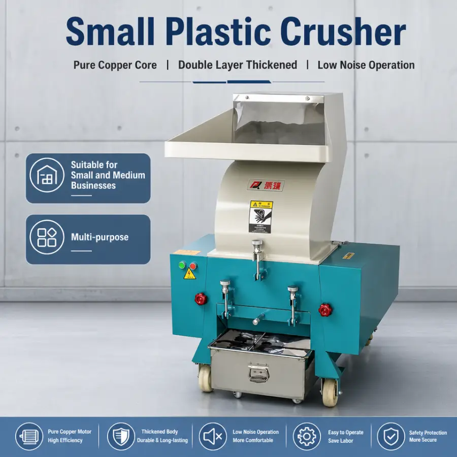 Automatic 15hp Single Shaft Motor Mini Plastic Crusher for Waste Plastic & Bottle Recycling with Gear & Bearing Core Components — image 7