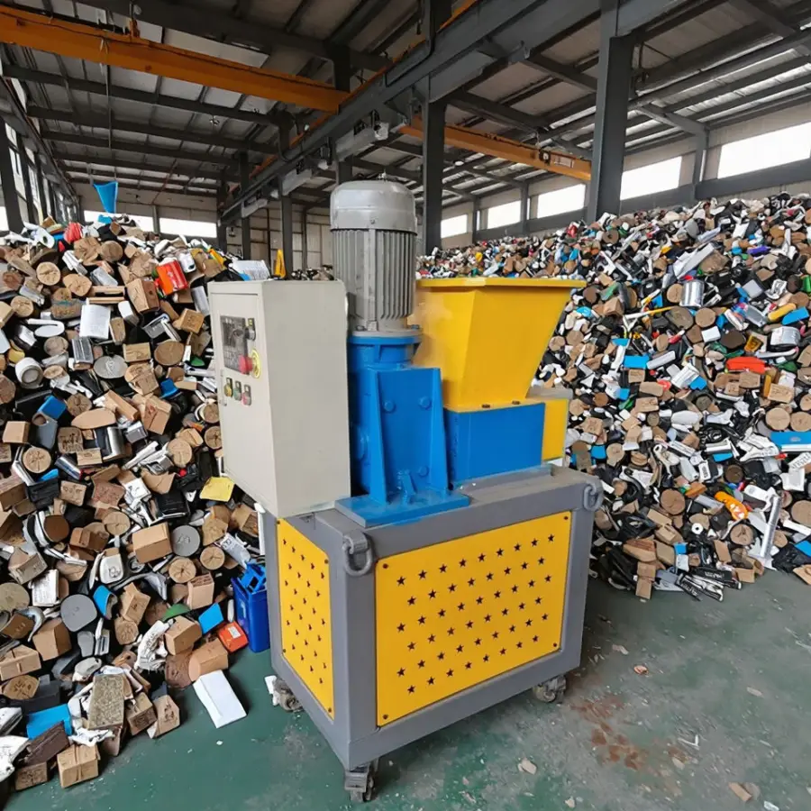 PE PP PVC PET Waste Plastic Crushing Double Shaft Shredder Industrial Plastic Bottle Shredder — image 4