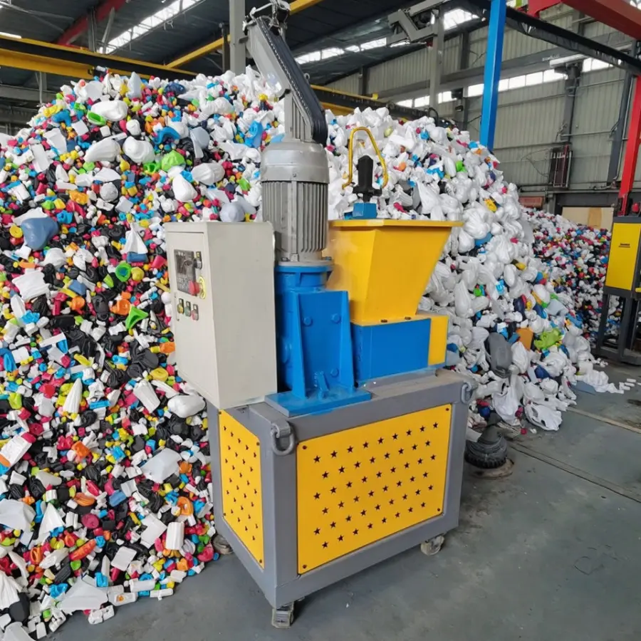 PE PP PVC PET Waste Plastic Crushing Double Shaft Shredder Industrial Plastic Bottle Shredder — image 5