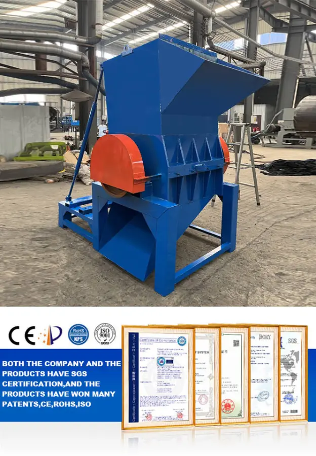 Industrial Mini Shredder Single Shaft High Efficiency 15kW Waste Plastic Crusher Machine Motor for PVC PET PP PE ABS PC PS PMMA — image 4