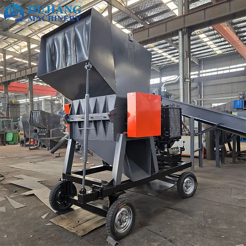 Rubber Waste Plastics Recycling High Efficiency 15KW Industrial Shredder Machine Plastic Granulators Diesel Engine Crush — view 1