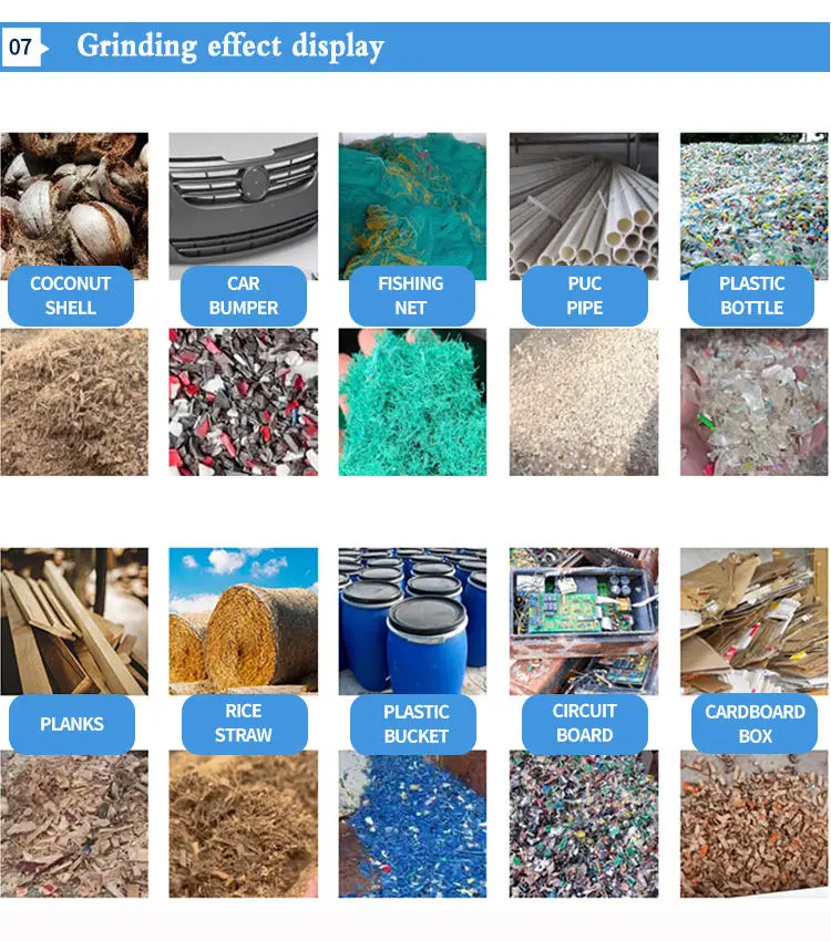 Rubber Waste Plastics Recycling High Efficiency 15KW Industrial Shredder Machine Plastic Granulators Diesel Engine Crusher Motor — image 5