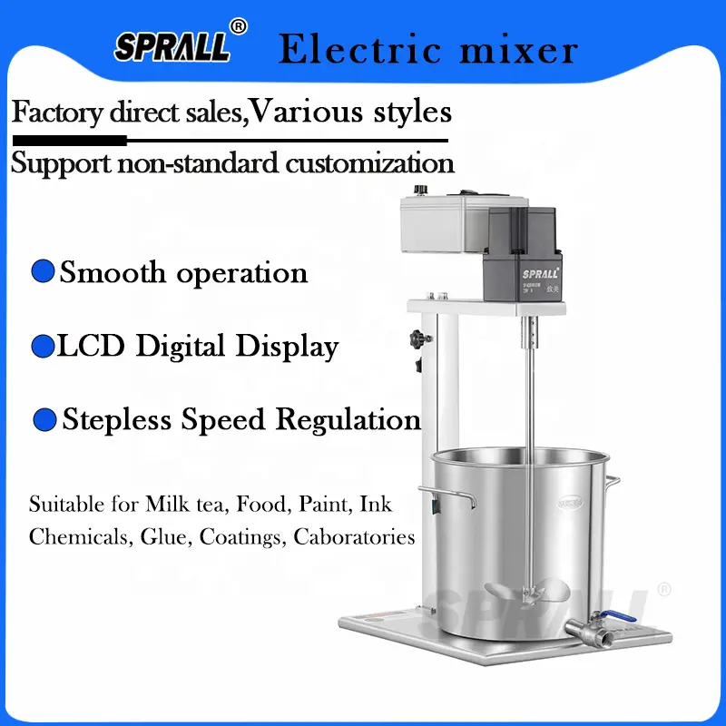 100L SPRALL Various Styles Blenders Manual Lifting Stirrers Electric Overhead Mixers Blender Machine — image 3