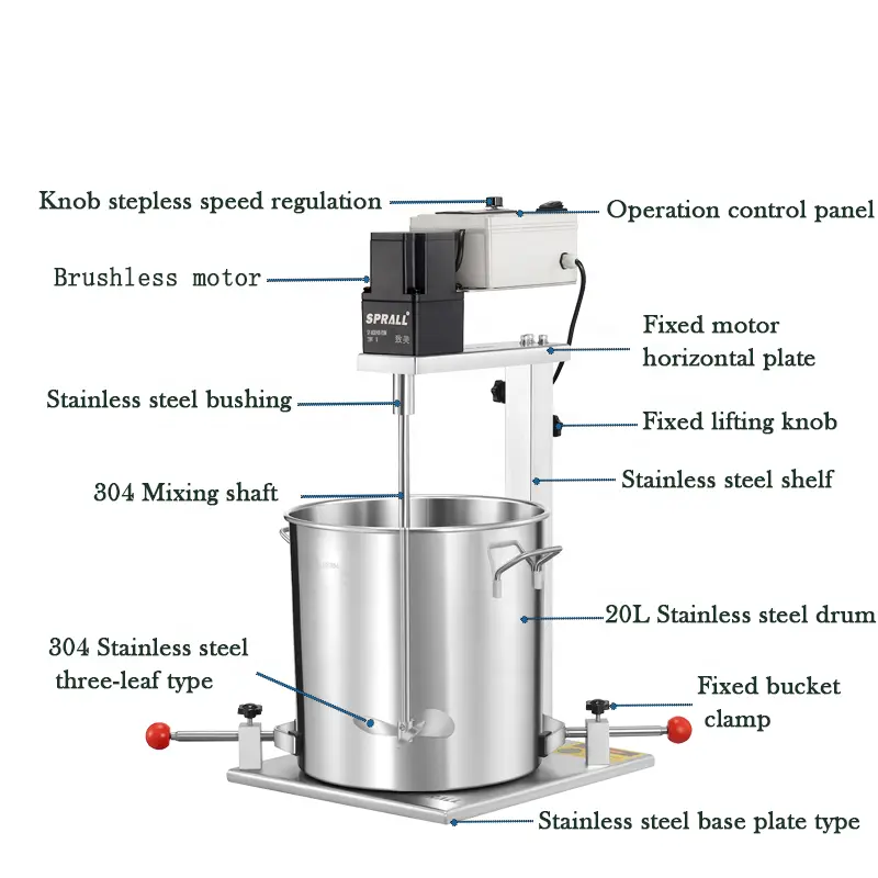 100L SPRALL Various Styles Blenders Manual Lifting Stirrers Electric Overhead Mixers Blender Machine — image 5