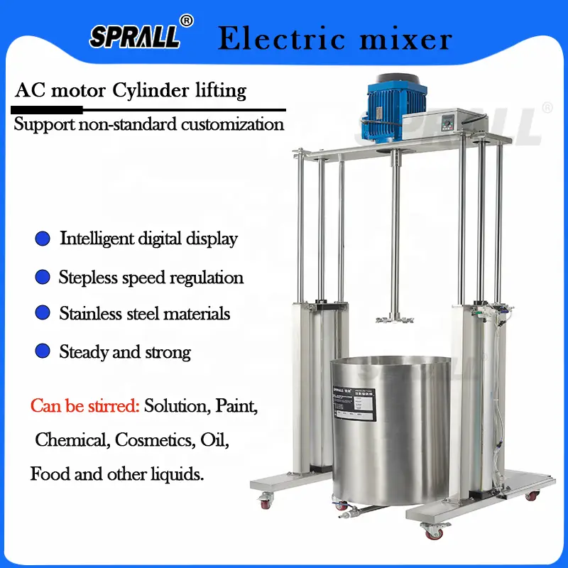 Movable Customized Pneumatic Explosion- Proof Air Electric Lifting Agitator Mixers Disperser Electric Mixier Dispersing Machine — image 7