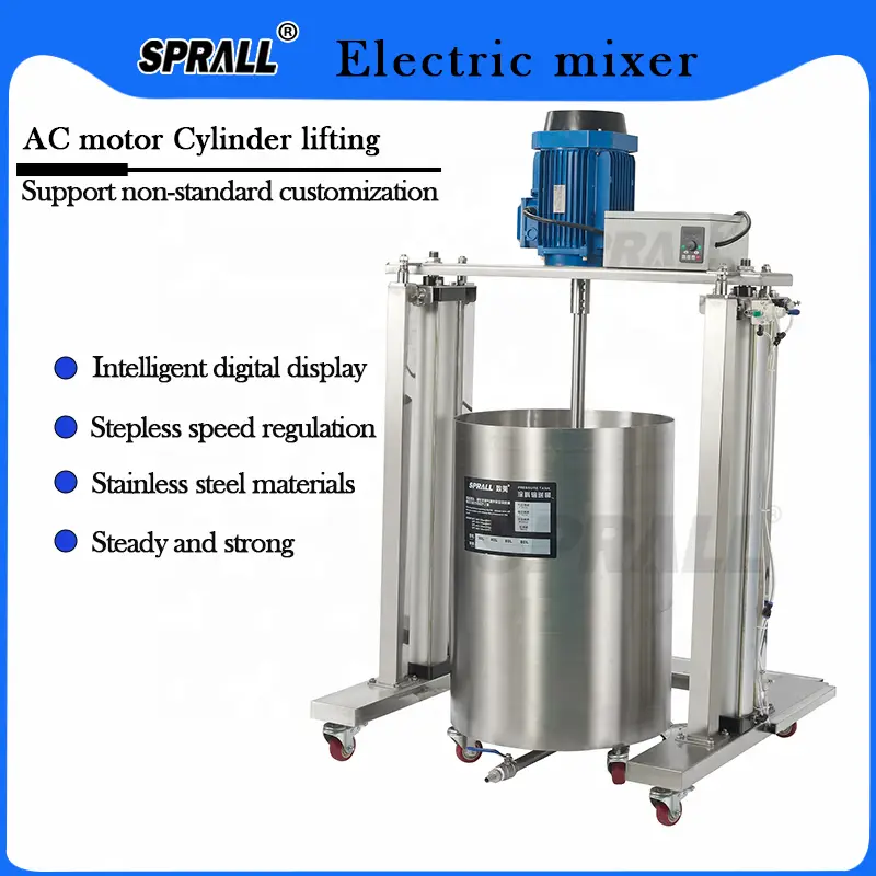 SPRALL 1000L Cosmetic Shampoo Paint Agitator Electric High Speed Cutting Homogenous Disperser Dissolver Mixer Machine — image 7