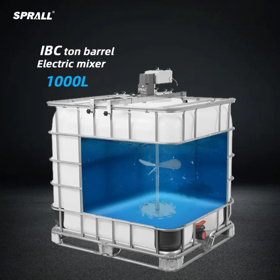 SPRALL Factory Industrial Soap Lotion Perfume Dishwashing Mixer Machine Electric Motor Agitator 1000L IBC Tank Tote Mixe — view 1